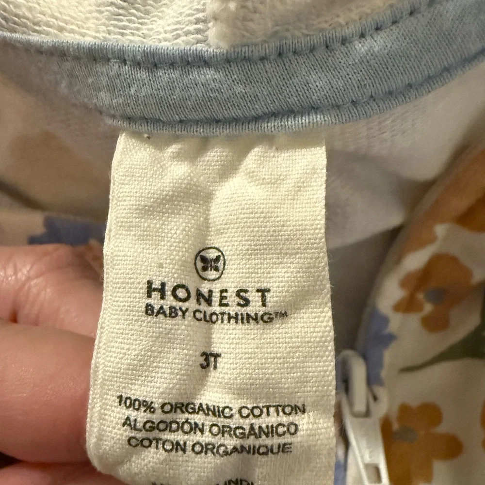 Honest Baby Organic Cotton Floral Hooded Zip Up Sweatshirt & Sweatpants Set